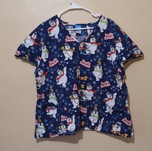 Frosty The Snowman Scrub Top